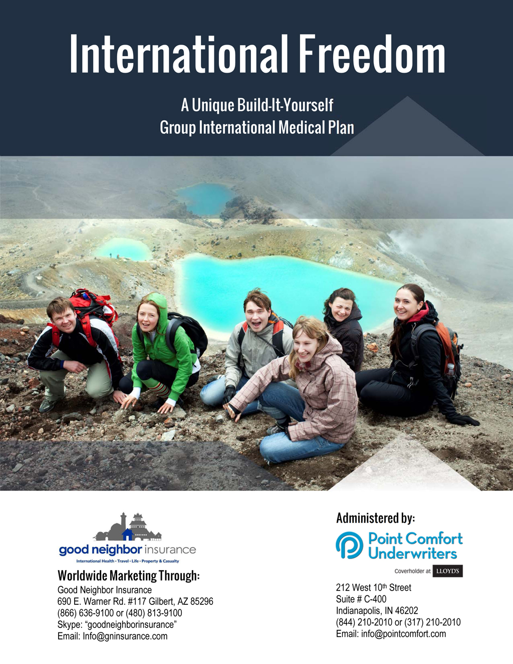 Point fort Short term Travel Insurance for Groups Good Point fort Team Insurance International Freedom Brochure