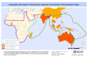 Map of Global Nipah risk areas