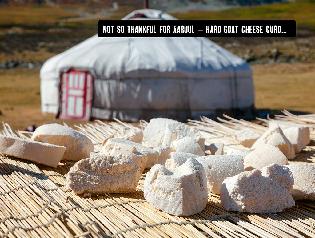 aaruul or hard goat cheese curds - Mongolia