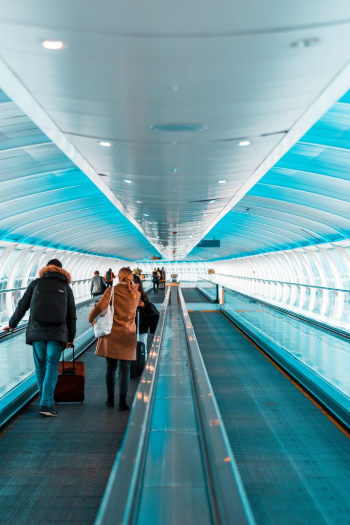 People walking at airport